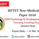 HP TET Non Medical Exam - 15 Dec 2020 (CDP) Answer Key