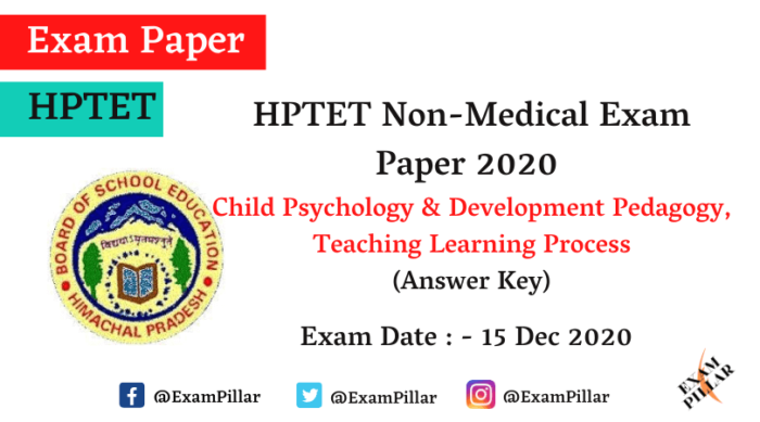 HP TET Non Medical Exam - 15 Dec 2020 (CDP) Answer Key