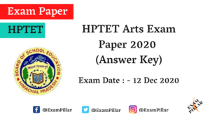 HPTET Arts Exam Paper - 12 Dec 2020 (Answer Key)