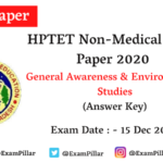 HPTET (Non Medical) Exam 15 De 2020 – GA & EVS (Answer Key)