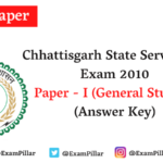 CGPSC Pre Exam 2010 Paper