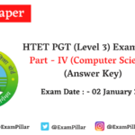 HTET PGT Answer Key 2021