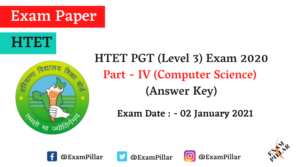 HTET PGT Answer Key 2021