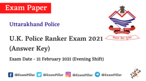 Uttarakhand Police Ranker Answer Key