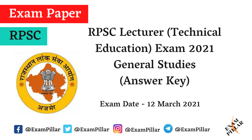 RPSC Lecturer Answer Key