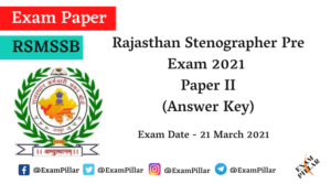 RSMSSB Stenographer Answer Key