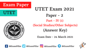 UTET 2021 Paper 2 Answer Key