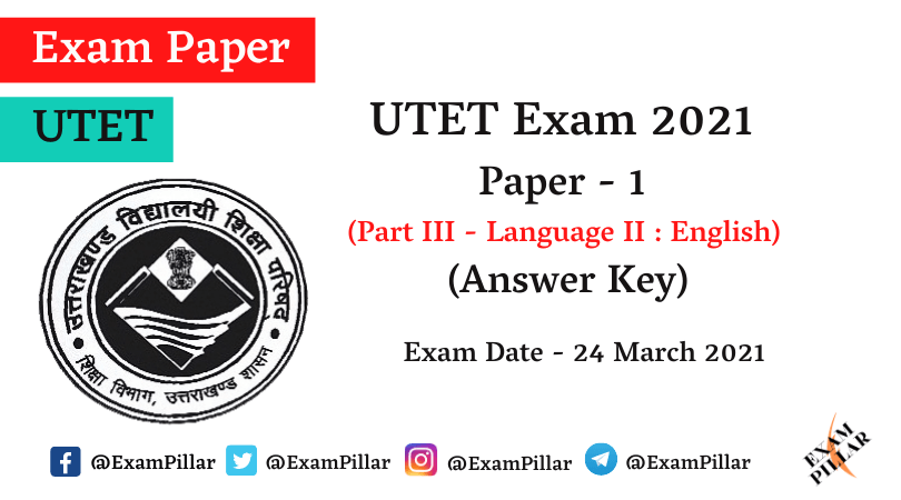 UTET 2021 Paper 1 Answer Key