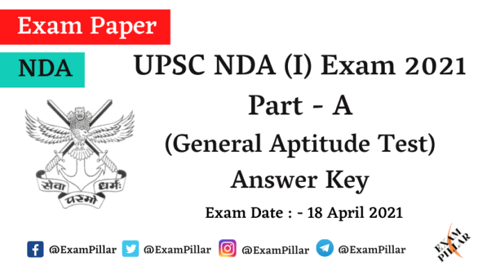 NDA 2021 General Aptitude Test Answer Key