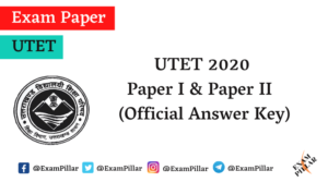 UTET 2021 Official Answer Key