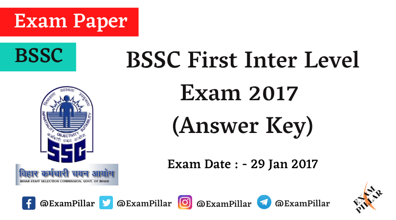 BSSC First Inter Level Exam Paper 2017