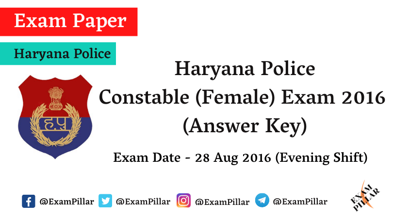 Haryana Police Constable (Female) Exam Answer Key