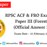 RPSC ACF And Forest Range Officer Exam Paper With Answer Key