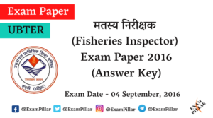 UBTER Fisheries Inspector Exam Paper with Answer Key