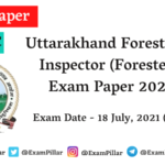 UKSSSC Forest SI (Forester) Exam Paper 2021 Answer Key