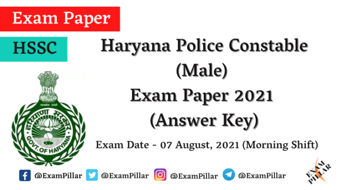 Haryana Police Constable (Male) Exam Paper 07 Aug 2021 Answer Key