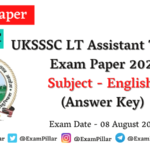 UKSSSC LT Assistant Teacher Exam 08 Aug 2021 (English) Answer Key