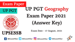 UP PGT Geography Exam Paper 17 Aug 2021 (Answer Key)