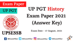 UP PGT History Exam Paper 17 Aug 2021 (Answer Key)