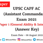 UPSC CAPF AC (Assistant Commandants) Exam 2021 Answer Key