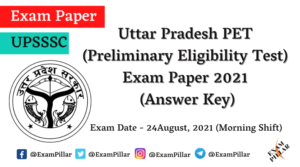 UPSSSC PET 2021 Answer Key