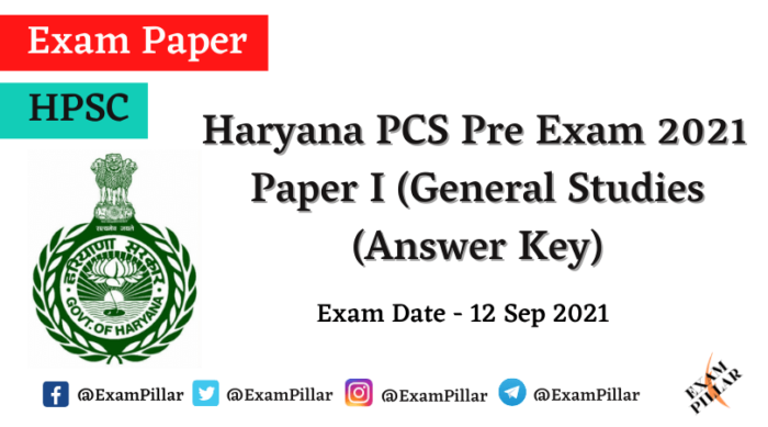 Haryana PCS Pre Exam 2021 Answer Key