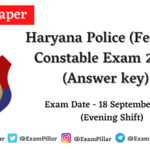 Haryana Police (Female) Constable 2021 (Answer key)