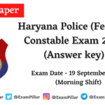 Haryana Police (Female) Constable 2021 (Answer key)