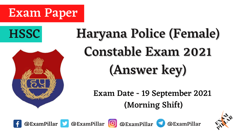 Haryana Police (Female) Constable 2021 (Answer key)