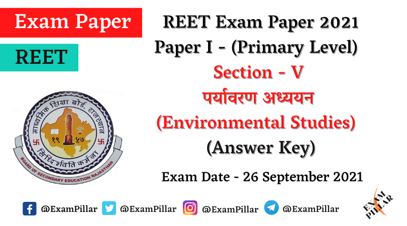 REET Level 1 Exam 2021 (Answer Key)