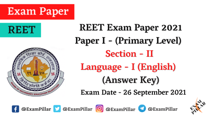 REET Level 1 Exam 2021 (Answer Key)