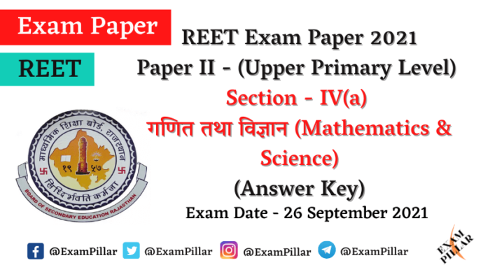 REET Level 2 Exam 2021 (Answer Key)