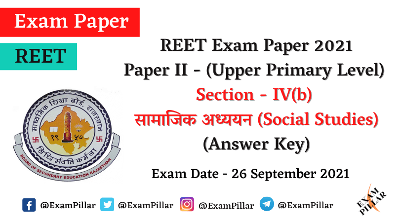 REET Level 2 Exam 2021 (Answer Key)