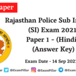 Rajasthan Police Sub Inspector Exam 2021 (Answer Key)