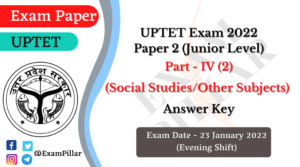 UPTET Exam 2022 Paper 2 Answer Key