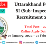 Uttarakhand Police SI (Sub-Inspector) Recruitment 2021