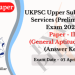 UKPSC Pre Exam Paper 2022