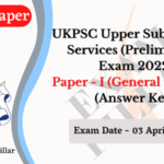 UKPSC Pre Exam Paper 2022