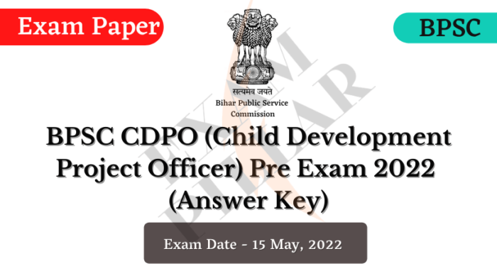 BPSC CDPO Pre Exam 2022 (Answer Key)