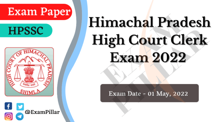 HP High Court Clerk Exam Paper 01 May 2022 (Answer Key)