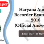 Haryana Auction Recorder Exam Paper 15 May 2016 (Official Answer Key)