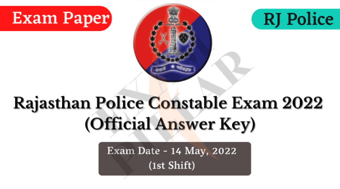 Rajasthan Police Constable Exam – 14 May 2022 Answer Key