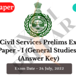 HPSC HCS Pre Exam 24 July 2022 (Answer Key)