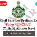 HCS Pre Exam 2022 Official Answer Key