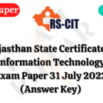 RS-CIT Exam Paper 31 July 2022 (Answer Key)