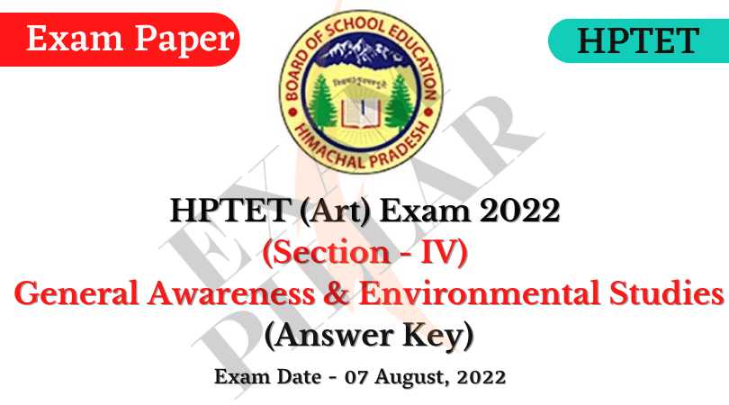 HPTET (Art) Exam 2022 Answer Key
