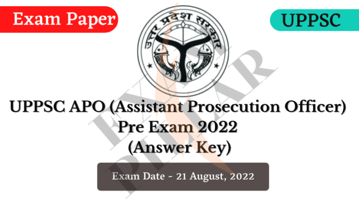 UPPSC APO Pre Exam 2022 (Answer Key)