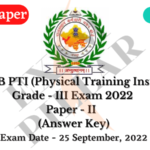 RSMSSB PTI Grade-III Exam 2022 Paper - II (Answer Key)