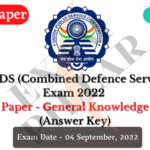 UPSC CDS 2 EXAM 2022 Answer Key