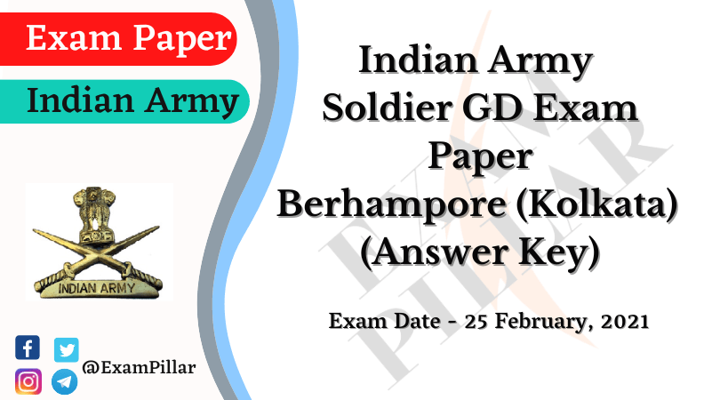 Indian Army Soldier GD Previous Year Paper with (Answer Key)